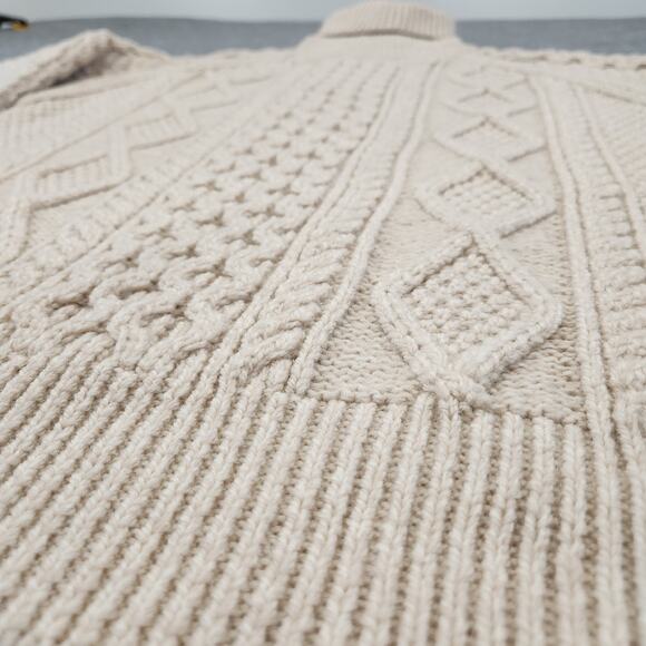 Saol Ireland Womens 2XL 100% Merino Wool Cableknit Turtleneck Pullover Sweater - Picture 4 of 13